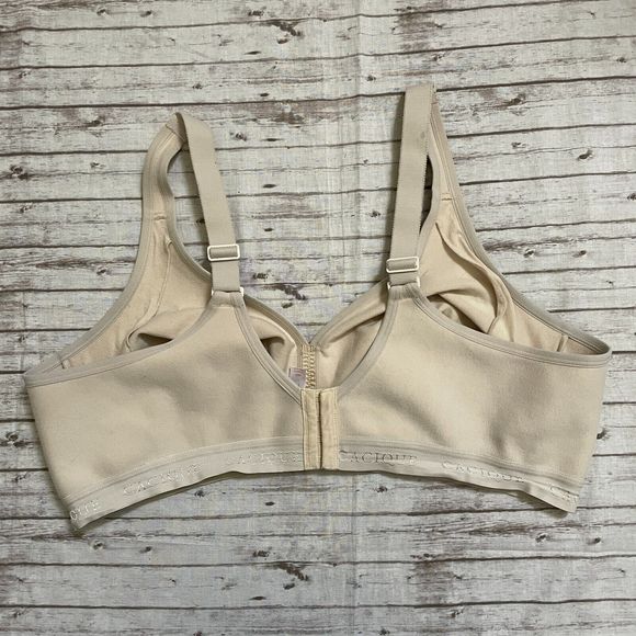 Cacique Size 46D Bra Cotton No Wire Cups Seamless Wide Adjustable Straps Beige - Picture 6 of 8